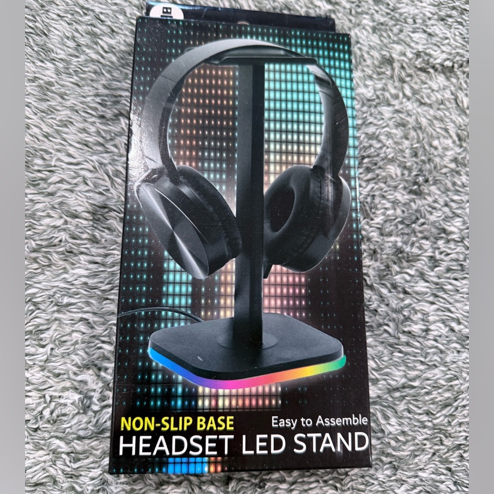 Black Headset LED Stand